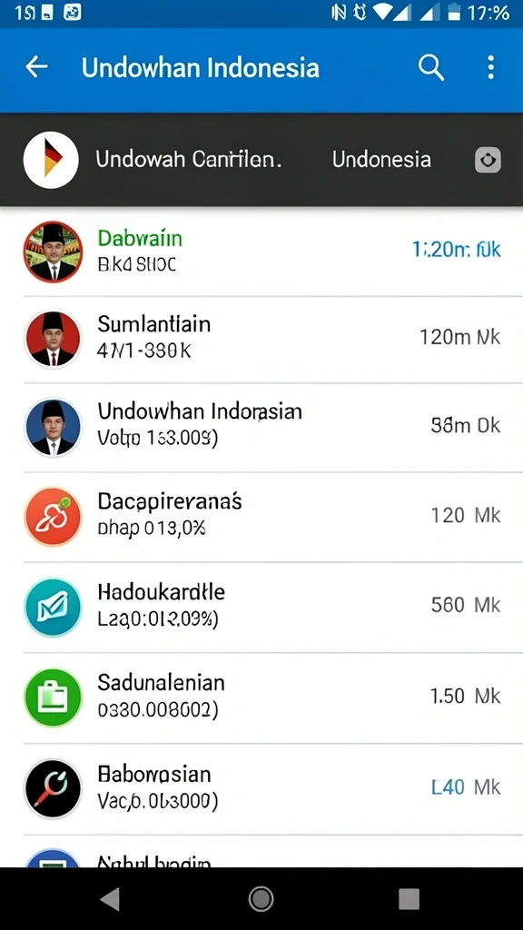 Tampilan menu utama yang interaktif.