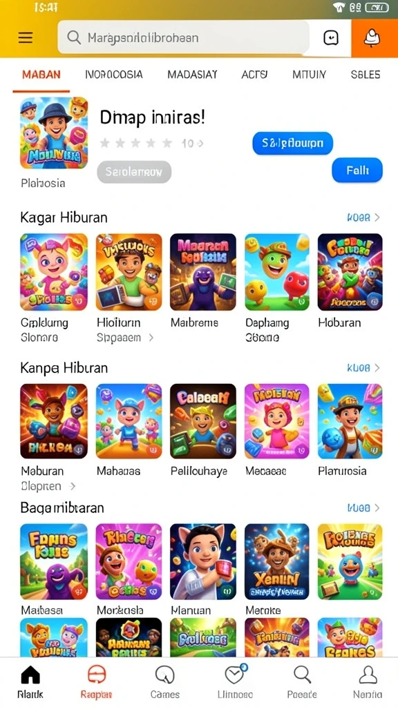 Tampilan visual yang penuh warna dan detail.