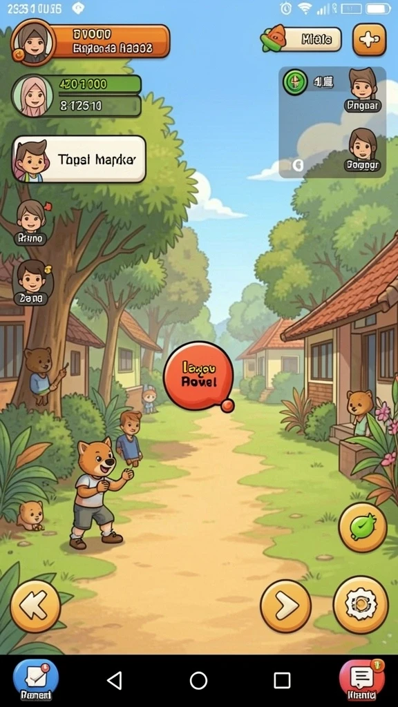 Tangkapan layar memperlihatkan fitur sosial yang memungkinkan interaksi antarpemain.