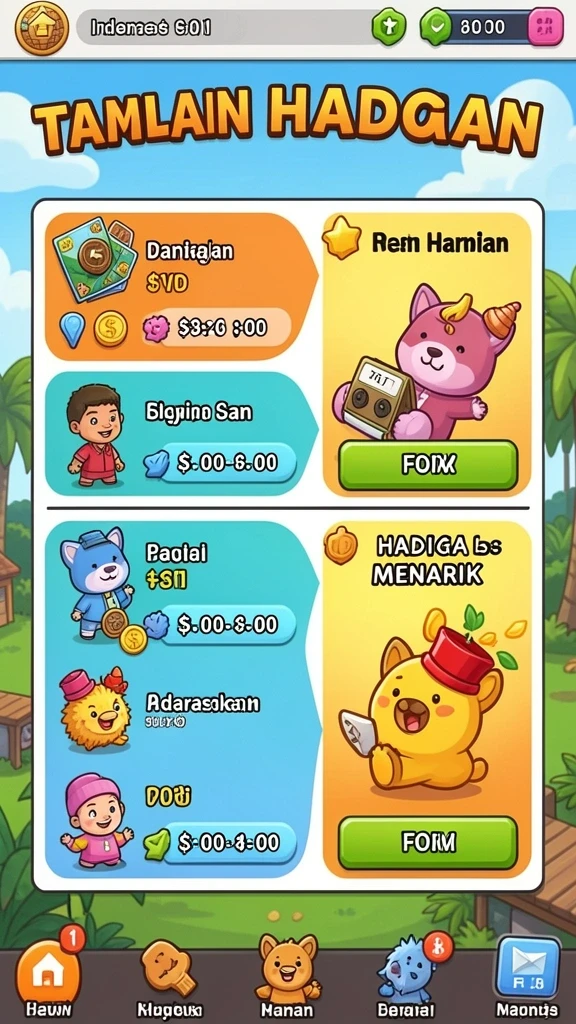 Karakter unik dengan kemampuan menarik.