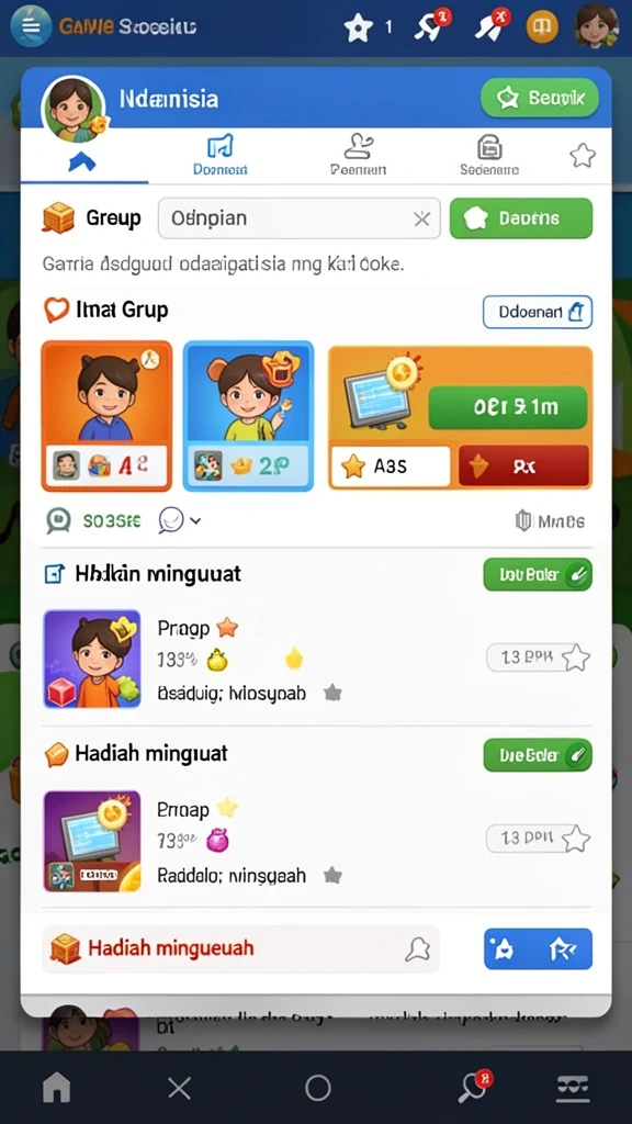 Tampilan karakter yang menarik dan beragam.