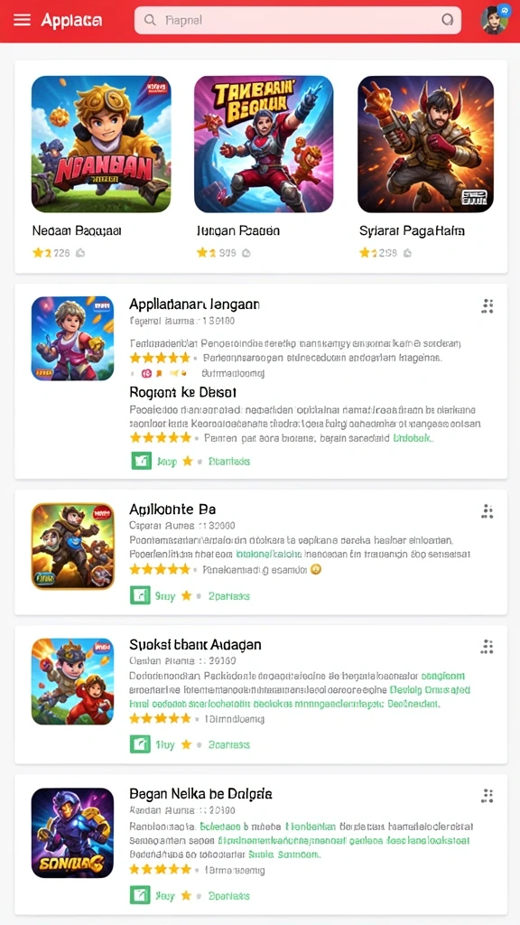 Koleksi item dan hadiah yang beragam.