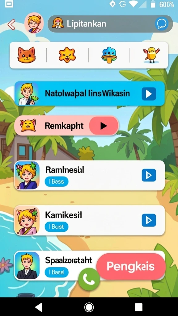 Tampilan menu utama yang menarik perhatian.