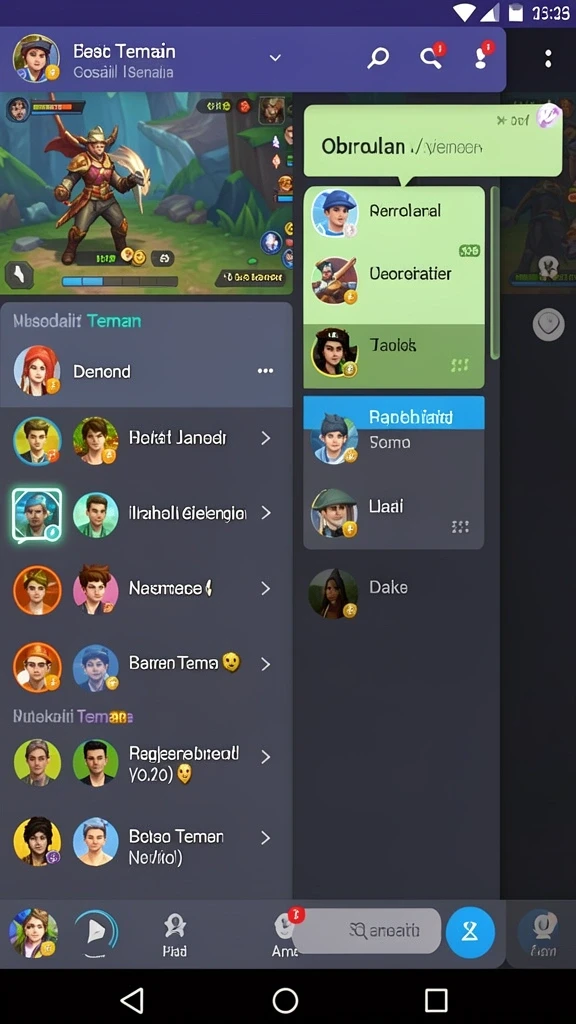 Screenshot menunjukkan misi grup yang seru bersama teman-teman.