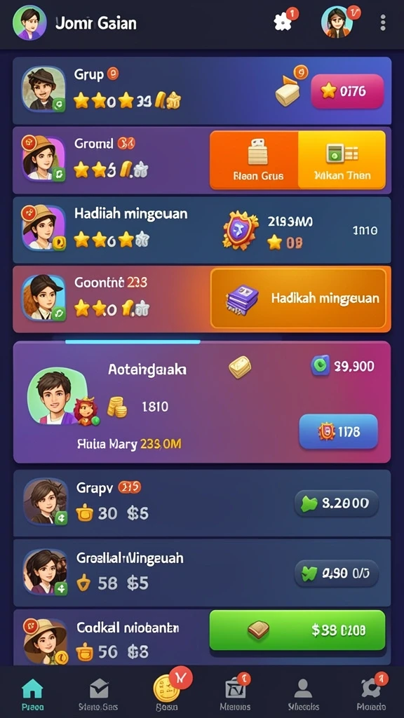 Tampilan awal game yang menarik dan penuh warna.