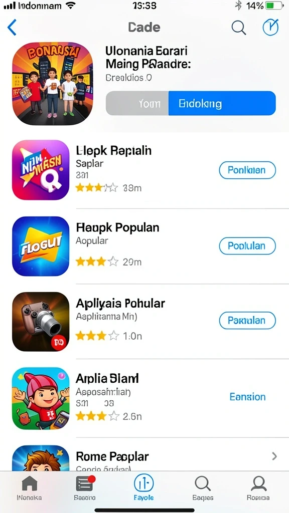 Menu utama permainan dengan berbagai opsi menarik.