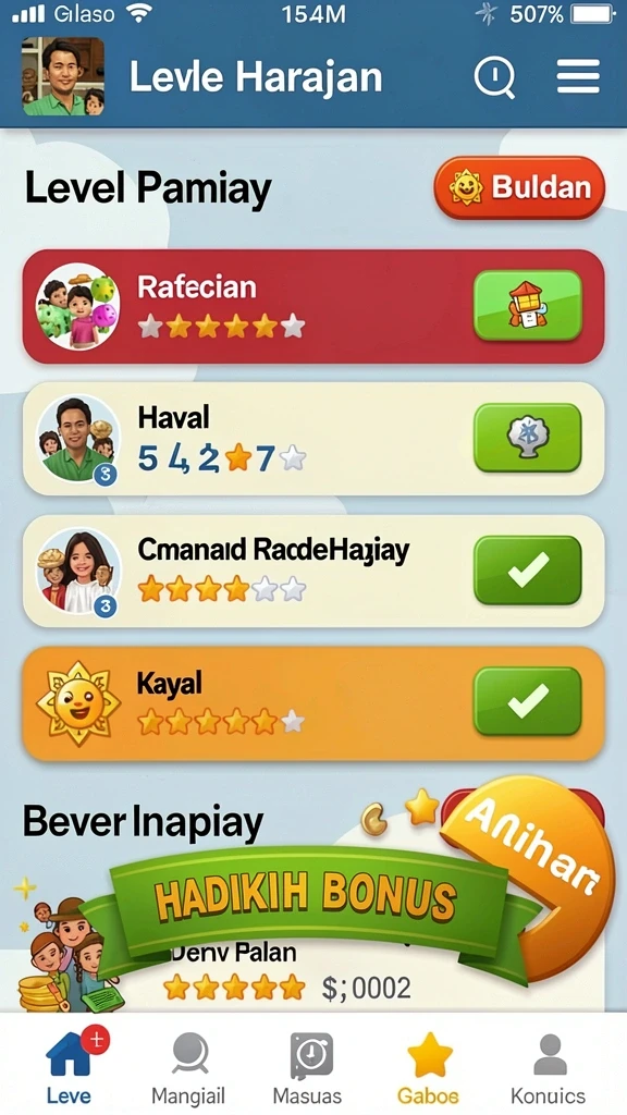 Tampilan menu awal yang menarik dan interaktif.